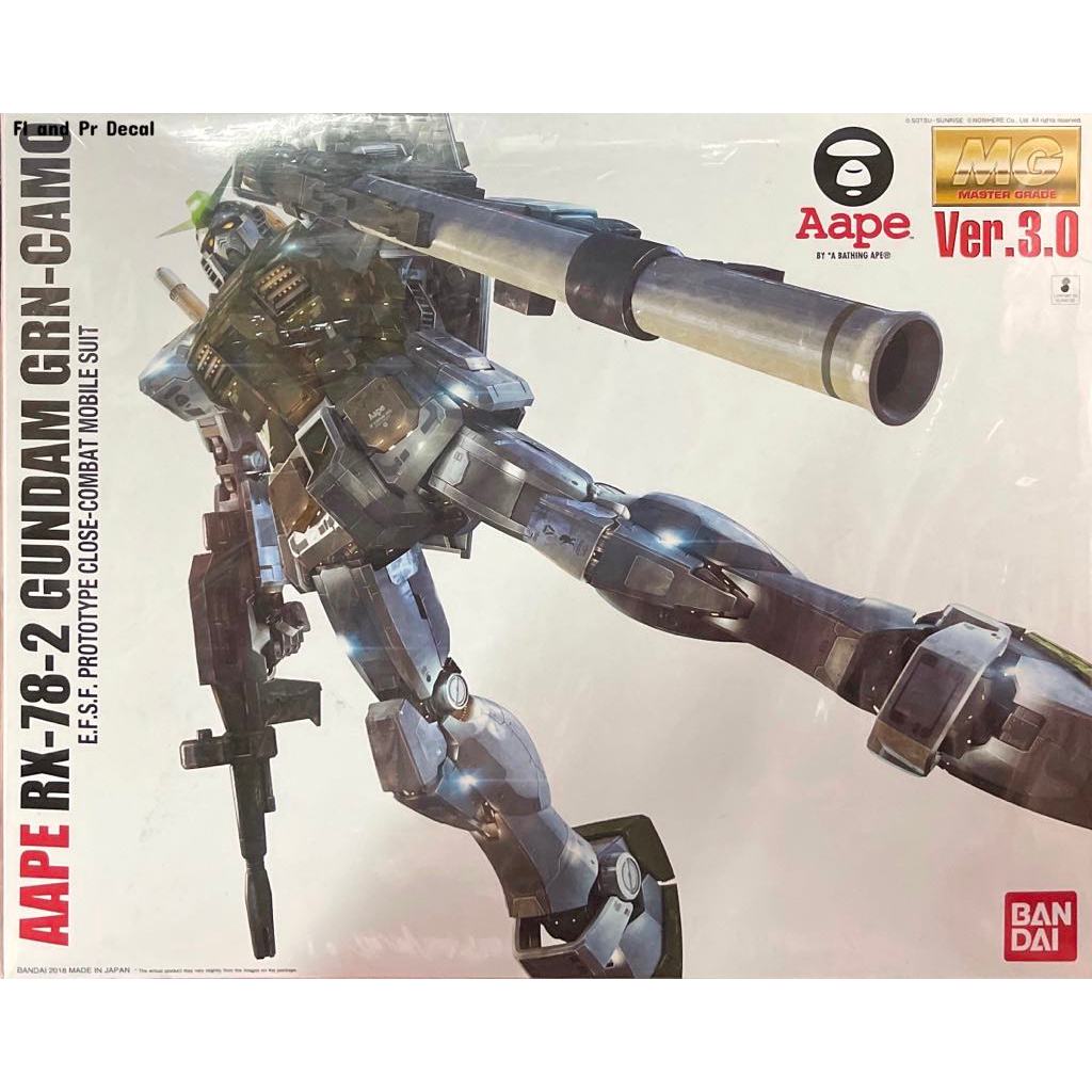Mg 1/100 AAPE RX-78-2 Gundam GRN-Camo Ver 3.0 แถมดีคอลน้ำ ⚠️อ่าน