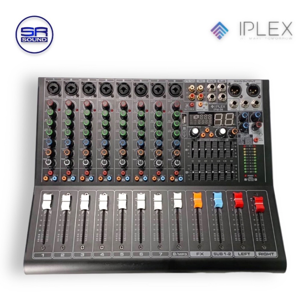ฟรีค่าส่ง IPLEX IPM-08 MIXER มิกเซอร์ 8 แชนแนล เอฟเฟค 99DSP EQ 7 BAND ...