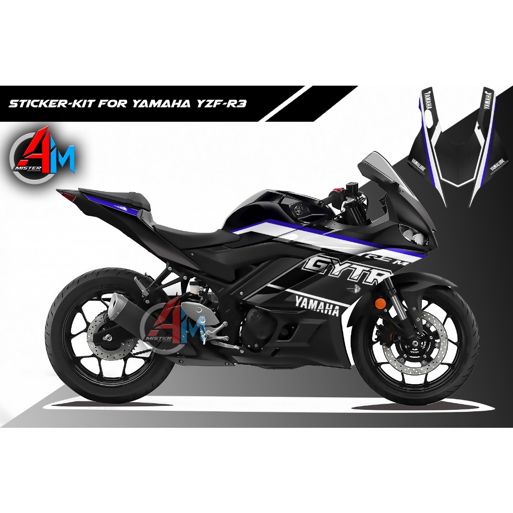 (เลือกสีด้านใน) [เกรด Basic] ชุดสติ๊กเกอร์ Yamaha YZF-R3 2021 (GYTR ...