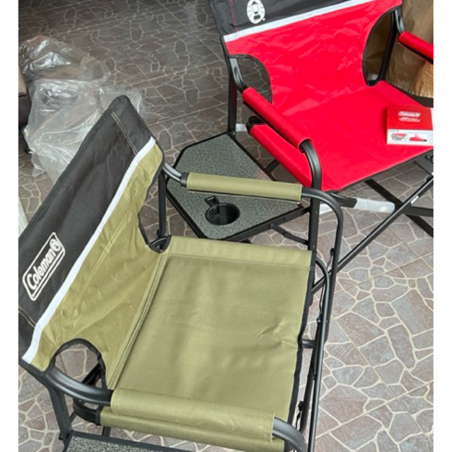 พร้อมส่ง มือสอง Coleman japan Side Table deck Chair (Olive) และ Red
