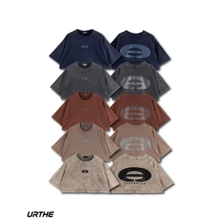 URTHE - เสื้อยืดครอป Oversize สกรีนลาย รุ่น ACID BEAM CROP TOP
