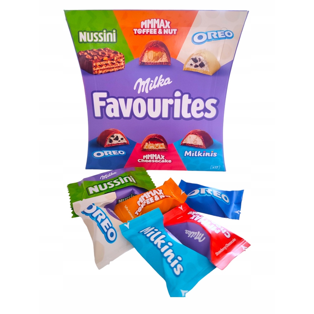 milka favourites box chocolate mix รวม 6 ชนิด น้ำหนัก 158 กรัม BBF.17 ...