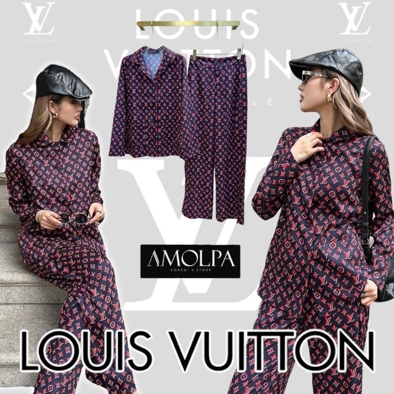 SET LOUIS VUITTON PAJAMAS SILK 2024SS ส๊วยยม๊าก Shopee Thailand