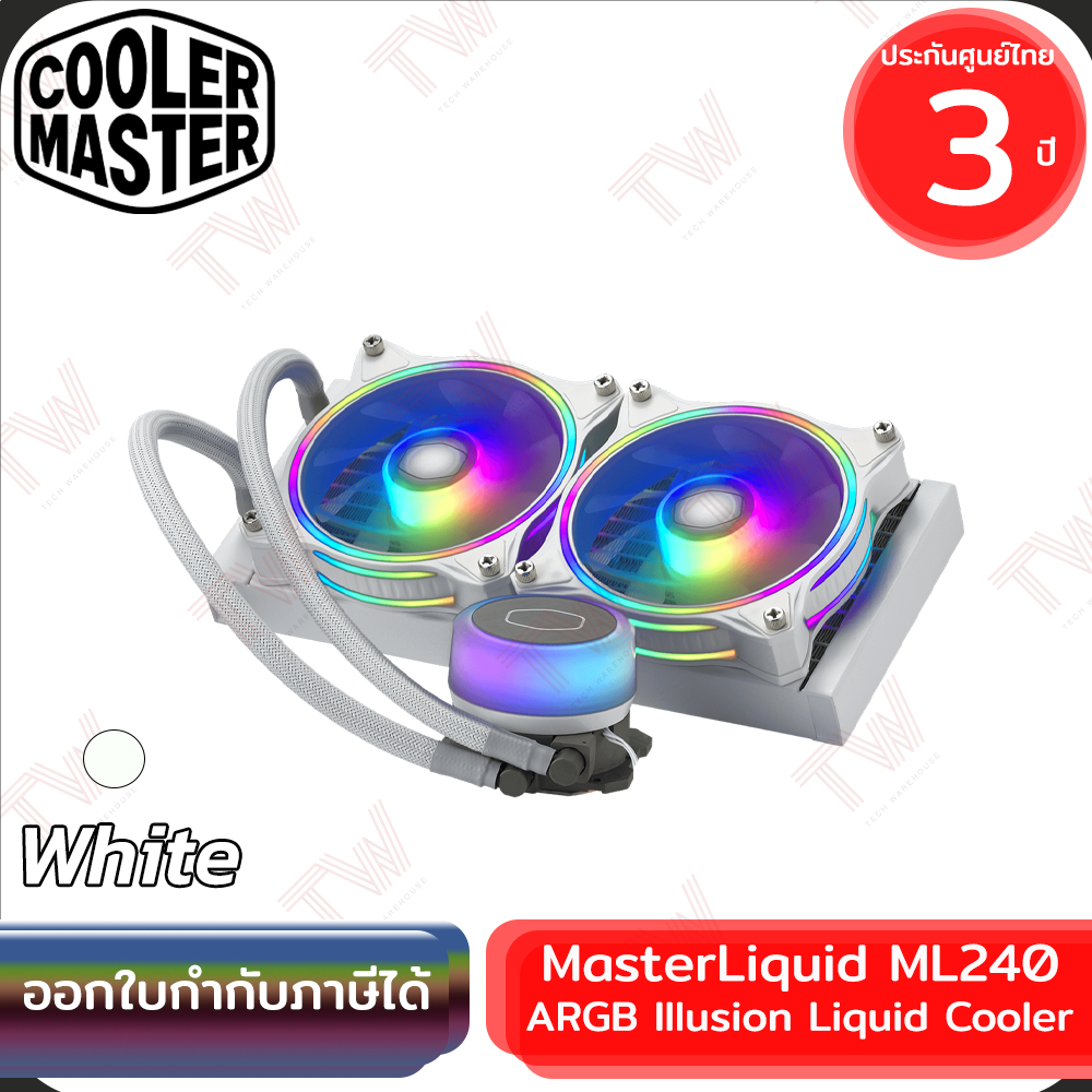 Cooler Master MasterLiquid ML240 ARGB Illusion Liquid Cooler(White) ชุด
