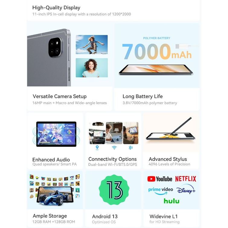 [แถมเคส] Alldocube iPlay 60 แท็บเล็ต หน้าจอ 11 นิ้ว ระบบ Android 13 ...
