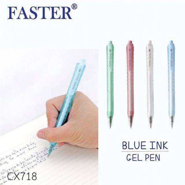 ปากกา FASTER Luminie Blue Ink รุ่น CX718 ลายเส้น 0.5 mm. หมึกน้ำเงิน ...