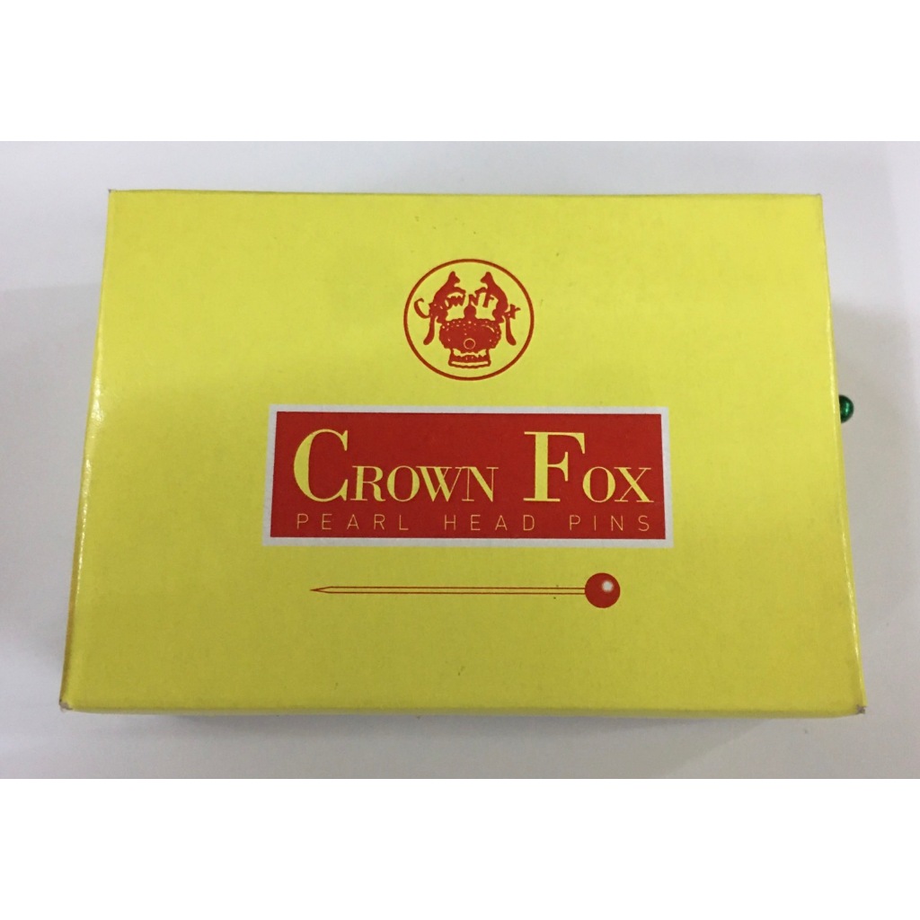 เข็มหมุดหัวมุก ยาว 1 นิ้วครึ่ง (จำนวนประมาณ 500 ตัว) ยี่ห้อ Crown Fox คละสี ((เปิดบิลใบกำกับภาษี
