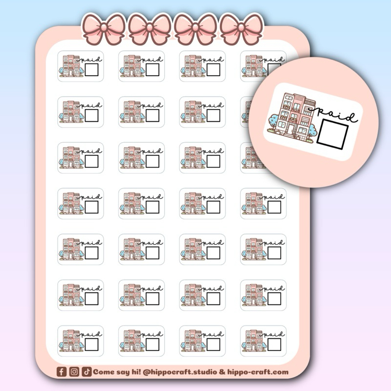 Pay apartments rent tracker | Planner sticker sheet ชำระค่าเช่าอพาร์ตเ ...