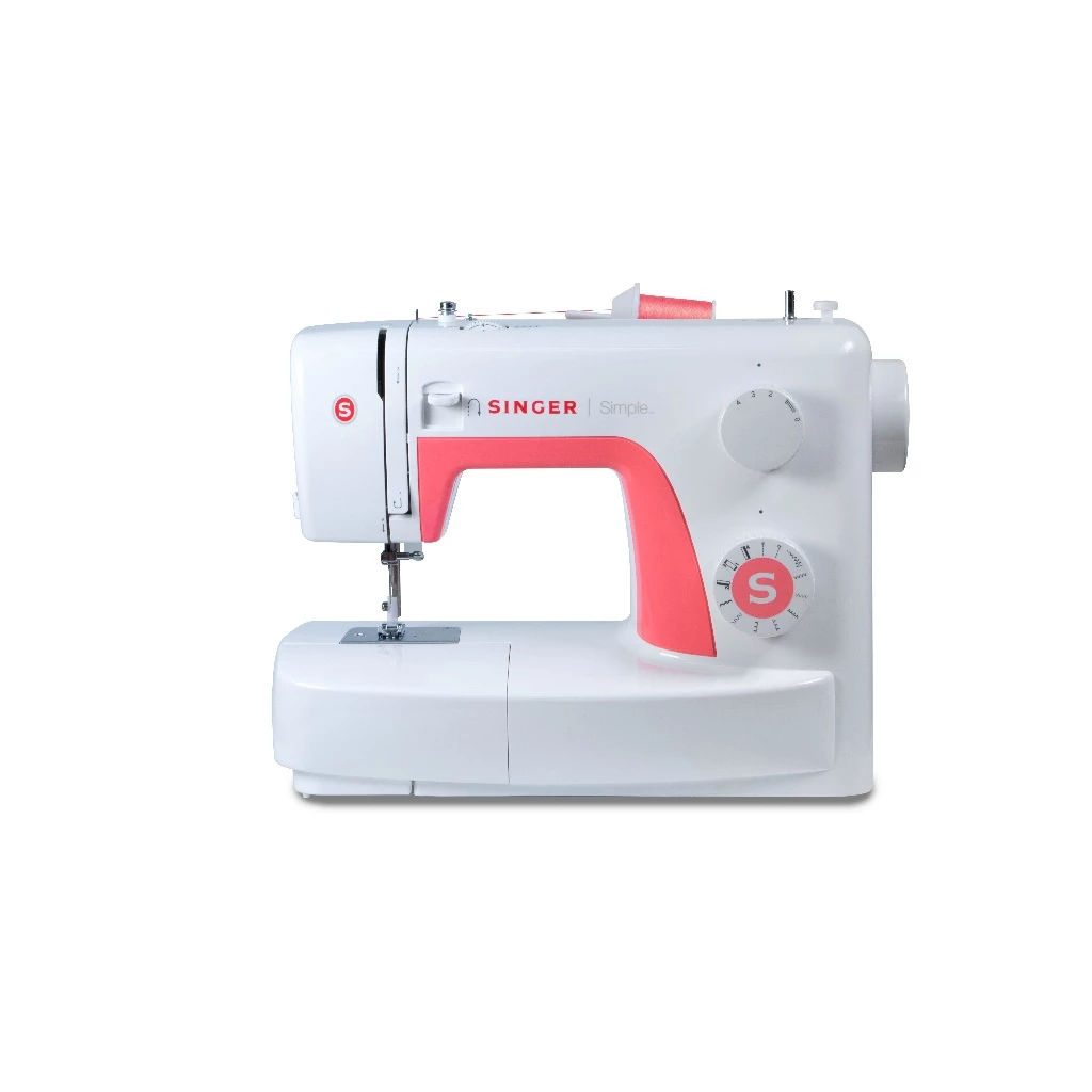 Singer 3210 จักรกระเป๋าหิ้ว Mechanical 10 ลาย ขาว-ชมพู (Mechanical 10 Stitches white -pink) https://wayoza.com