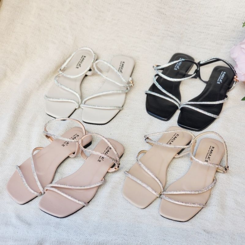 ลด 50% เก็บโค้ดในไลฟ์สด 🌟 OHODOODEE⭐️ รองเท้ารัดข้อเท้าสายเพรชสองสาย C242 , C244⭐️🌟 - 2