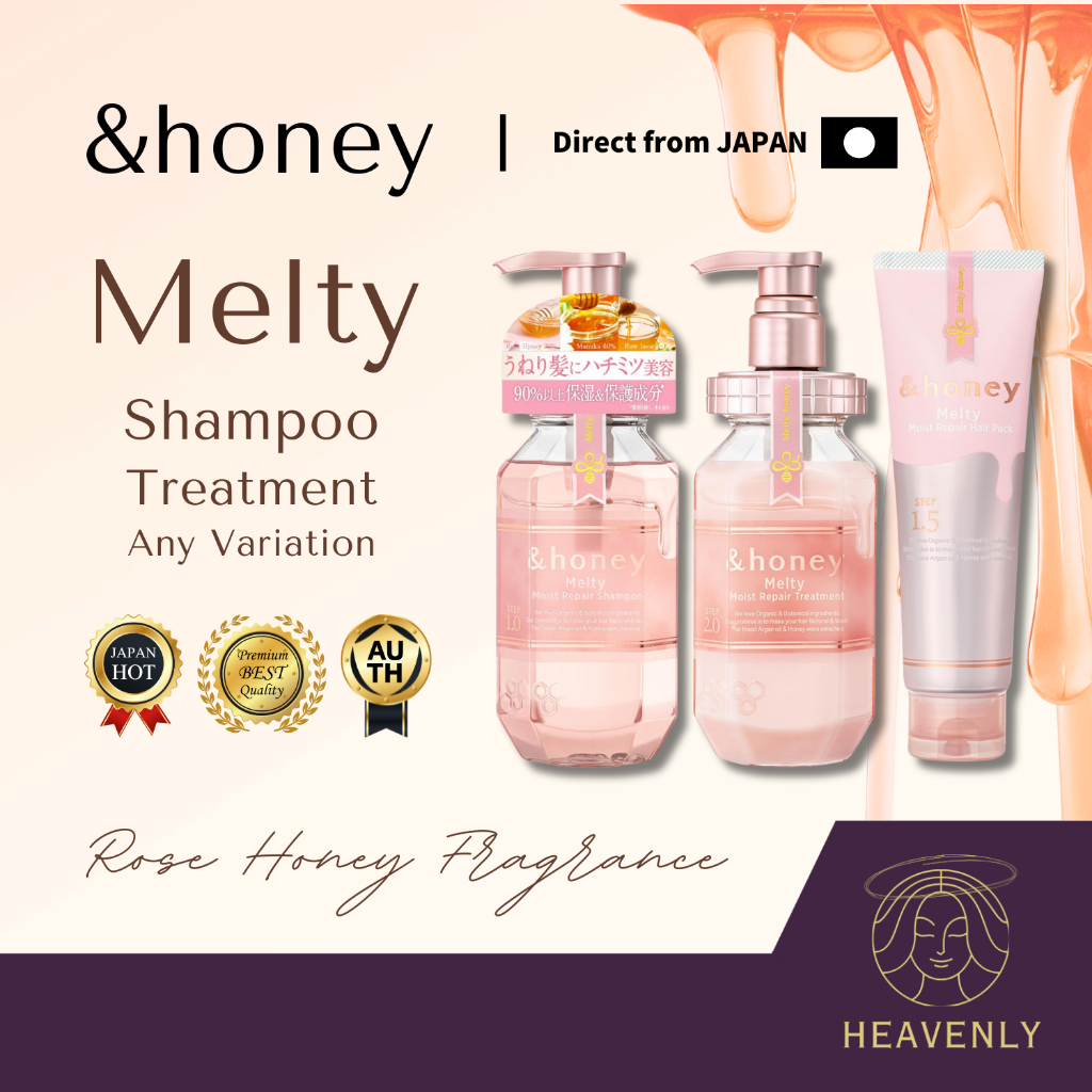 &honey Melty Moist Repair AND HONEY [ Shampoo/Treatment/Hair Pack / 3Piece Set / Refill ] Honey