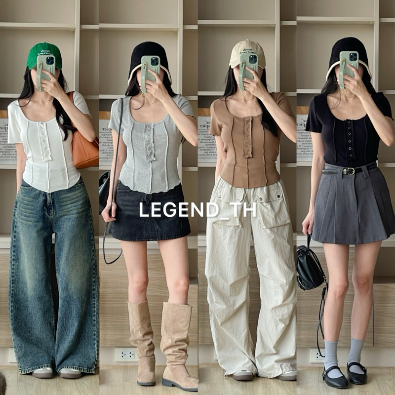 Legend | Nothing top เสื้อไหมพรมผ้าร่อง | Shopee Thailand