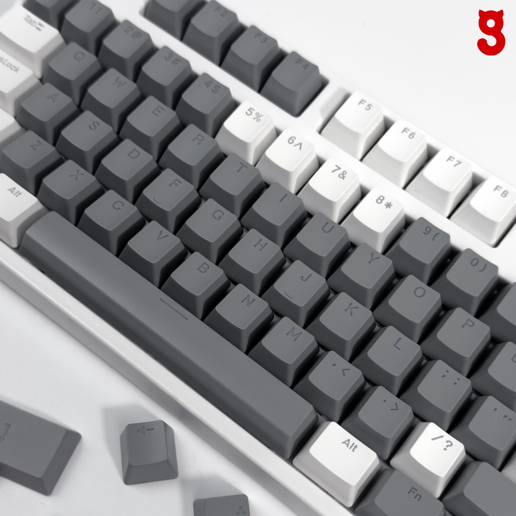(พร้อมส่งจากไทย) คีย์แคป EN 109 คีย์ 100% Minimal Grey keycap ...