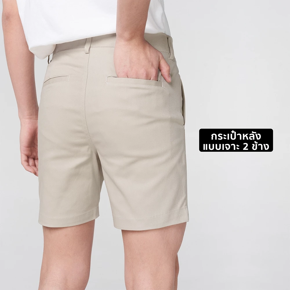 Normal Boy กางเกงขาสั้นผู้ชาย 16 นิ้ว ผ้าชิโน่ยืด สีเบจ เทาเข้ม กรมท่า เขียวขี้ม้า ดำ https://wayoza.com