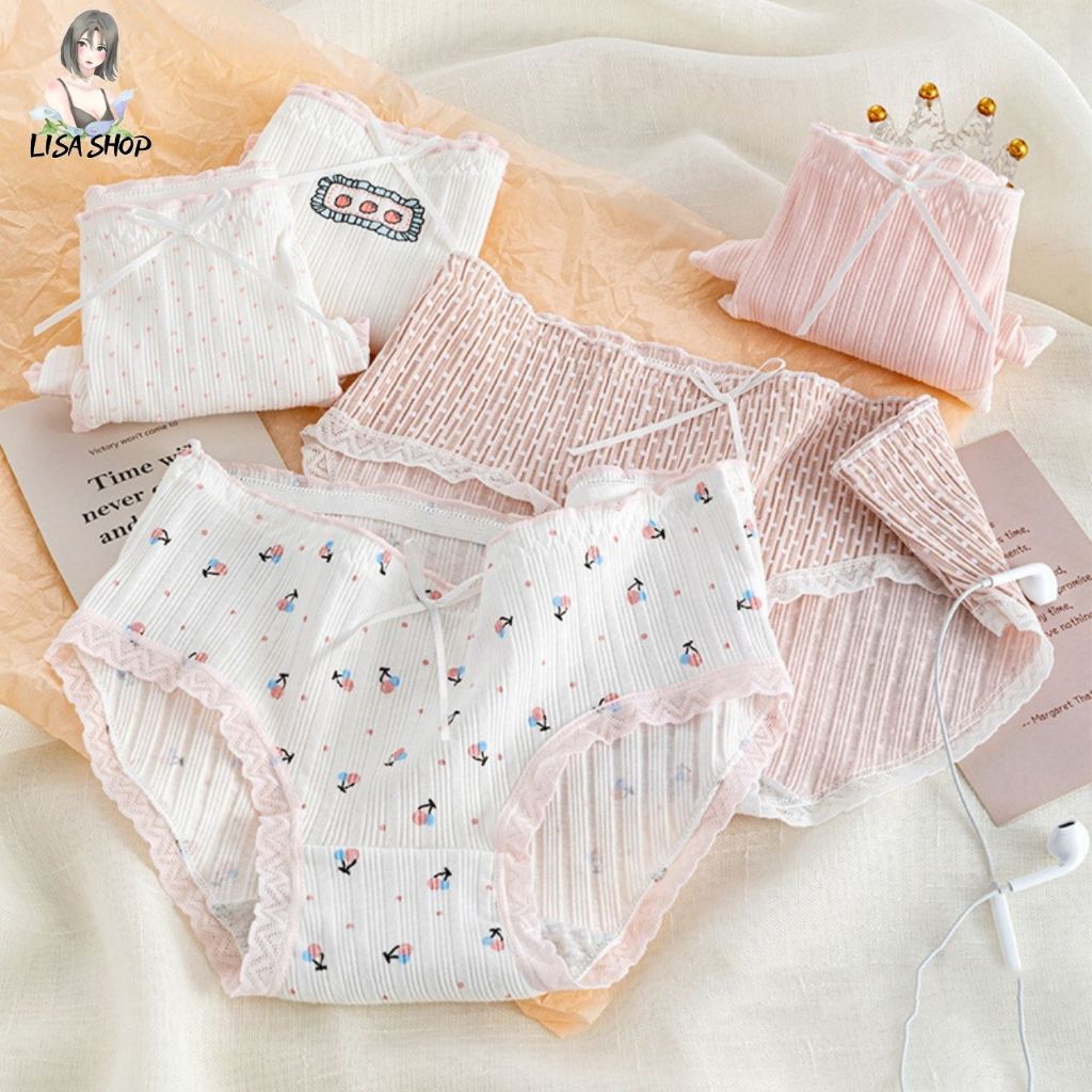 กางเกงในลายสุดน่ารัก ใส่สบาย ผ้านิ่ม สีชมพู ราคาถูกที่สุด พร้อมส่งจากไทย CS033