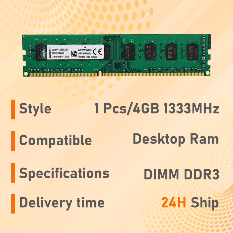 Barrette RAM DDR3 / DDR3L 4GB 8GB 16GB - Vitesse 1333/1600/1866 MHz - Format DIMM Pour PC Fixe