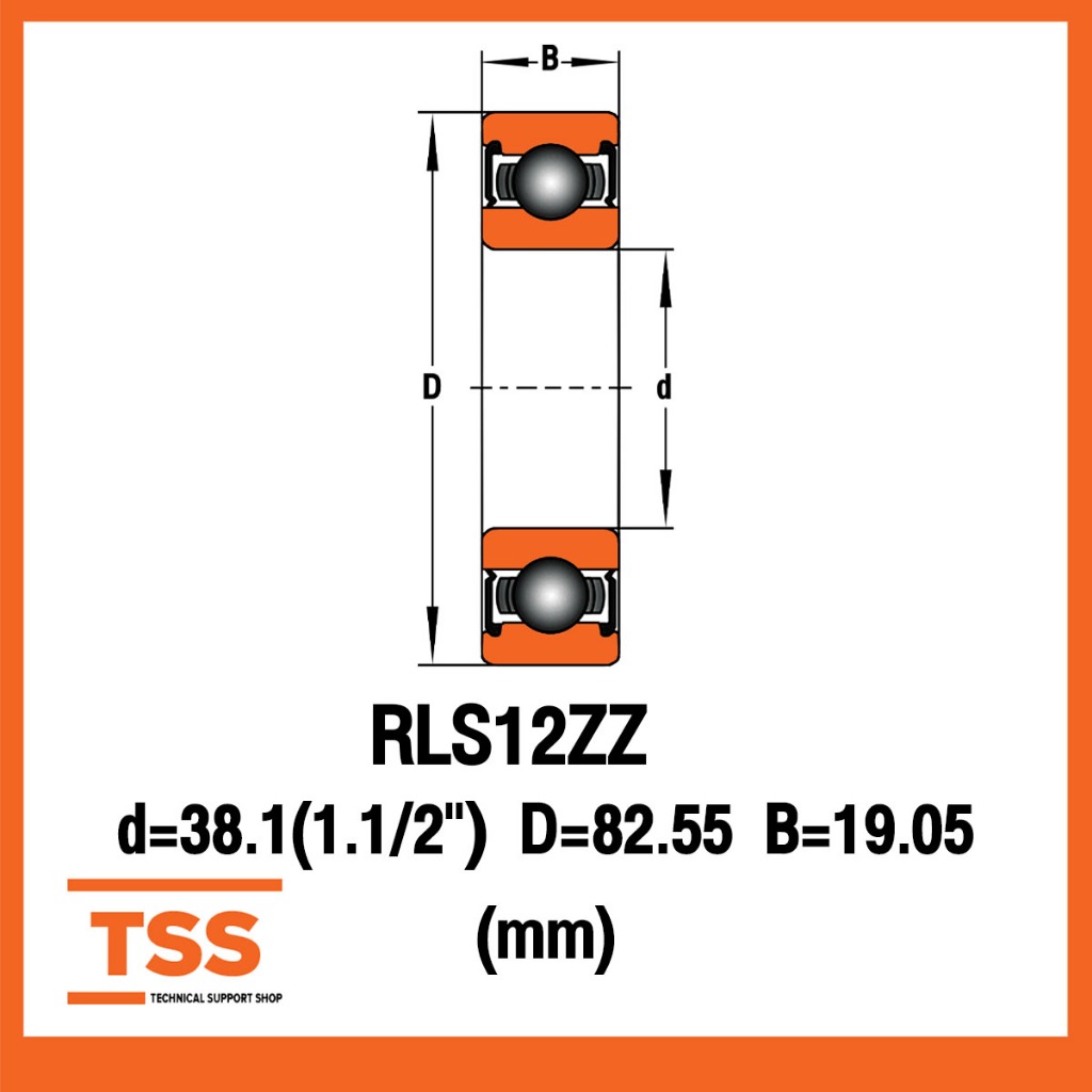 RLS12ZZ ตลับลูกปืนเม็ดกลมร่องลึก ฝาเหล็ก 2 ข้าง สำหรับเพลานิ้ว (BALL ...