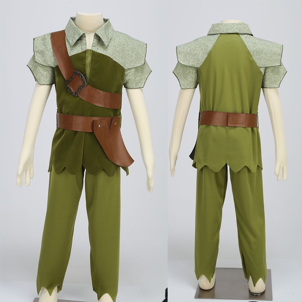 Peter Pan Cosplay Costume for Kids Boy Tinkerbell Elves Robin Green ...