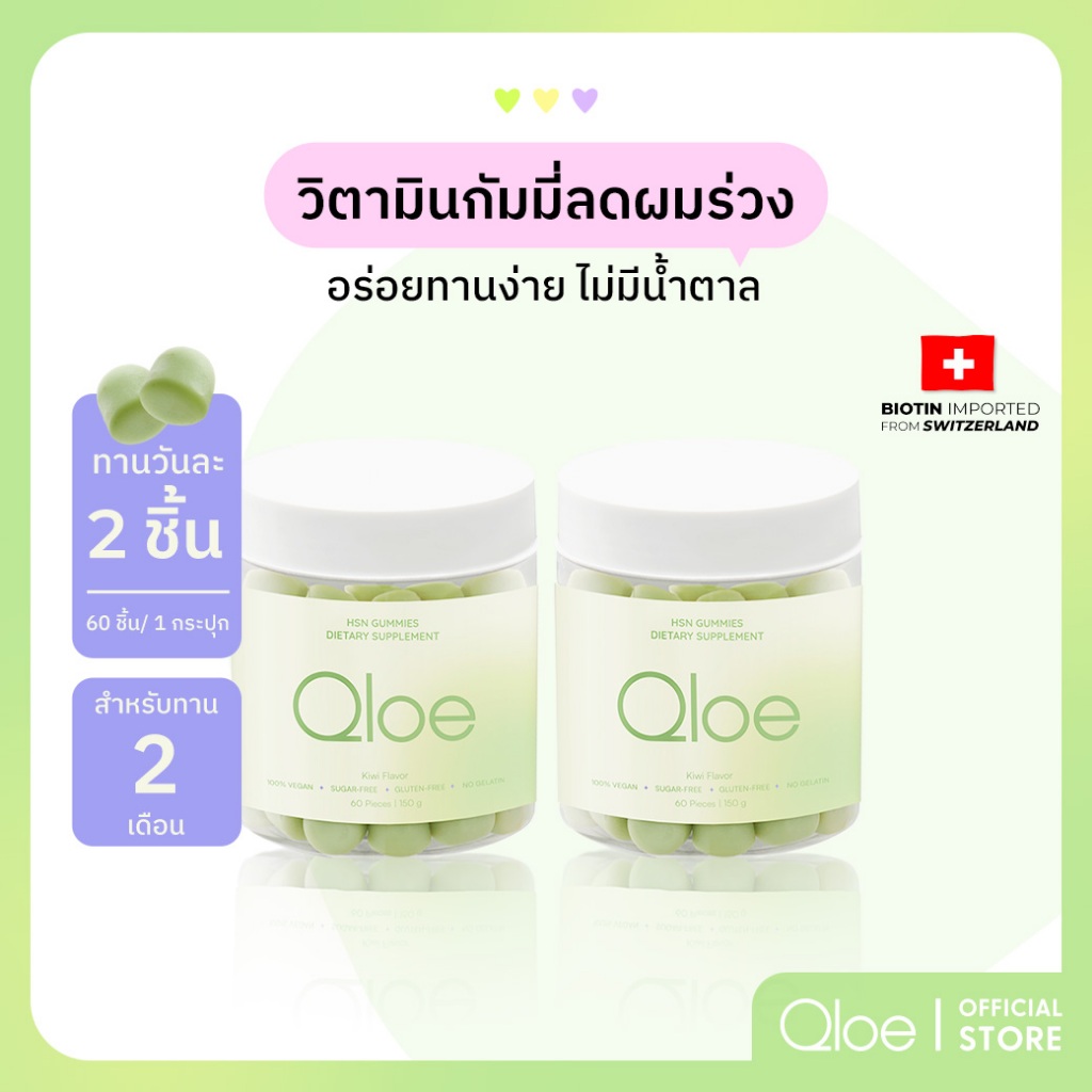 2X (ทานได้ 2 เดือน : ระยะเวลาขั้นต่ำที่แนะนำ) Qloe HSN Gummy กัมมี่ ...