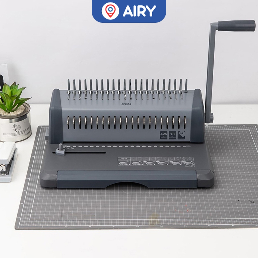 เครื่องเจาะกระดาษ Deli สันกระดูกงู เข้าเล่มเอกสาร Binding Machine