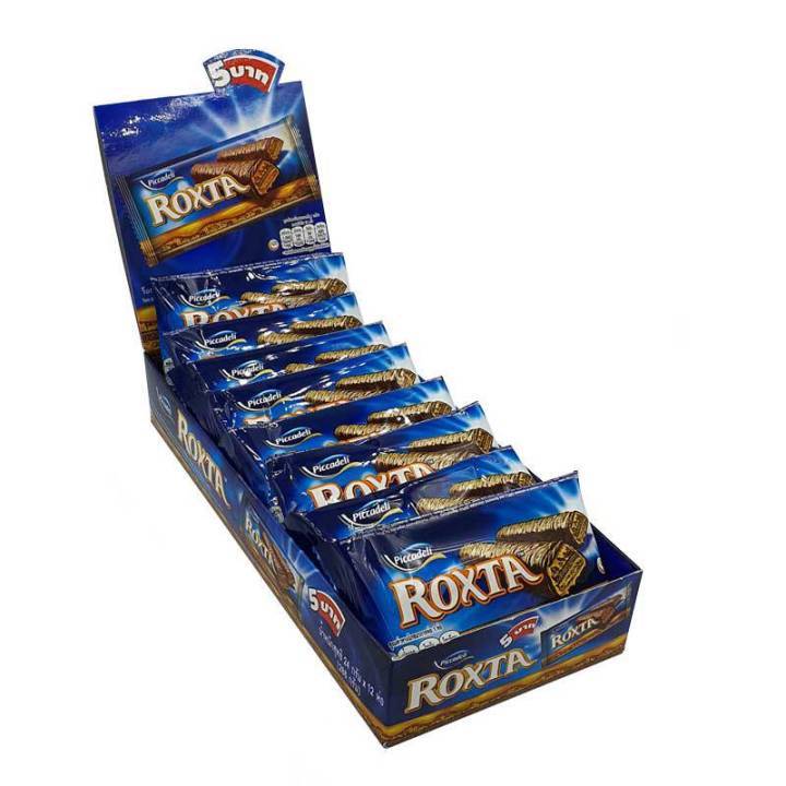 Roxta ร็อกซ์ต้า เวเฟอร์เคลือบช็อกโกแลตคาราเมล 24กรัม x12 ชิ้น | Shopee ...