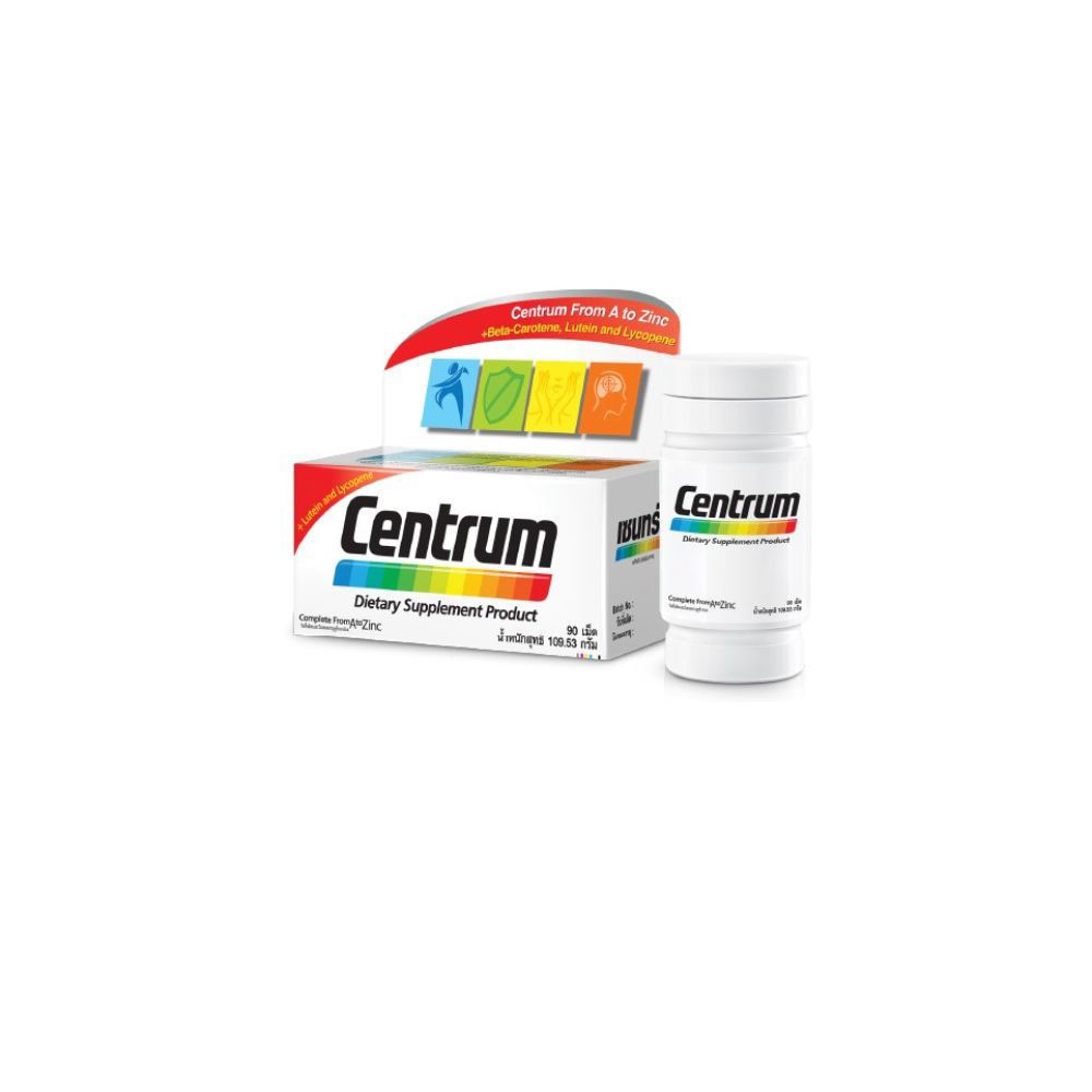 Centrum เซนทรัม กล่องขาว From A to Zinc + BetaCarotene Lutein and