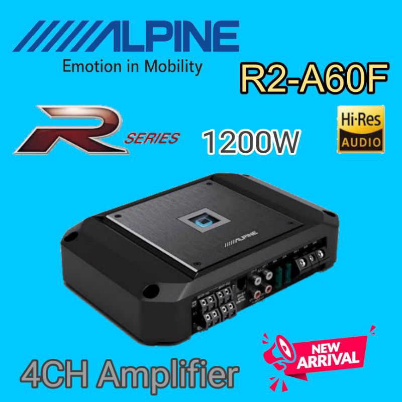 ALPINE R2A60F แอมป์รถยนต์ HiRes แบบ 4 CH มาตราฐานสูง สัญชาติ🇯🇵