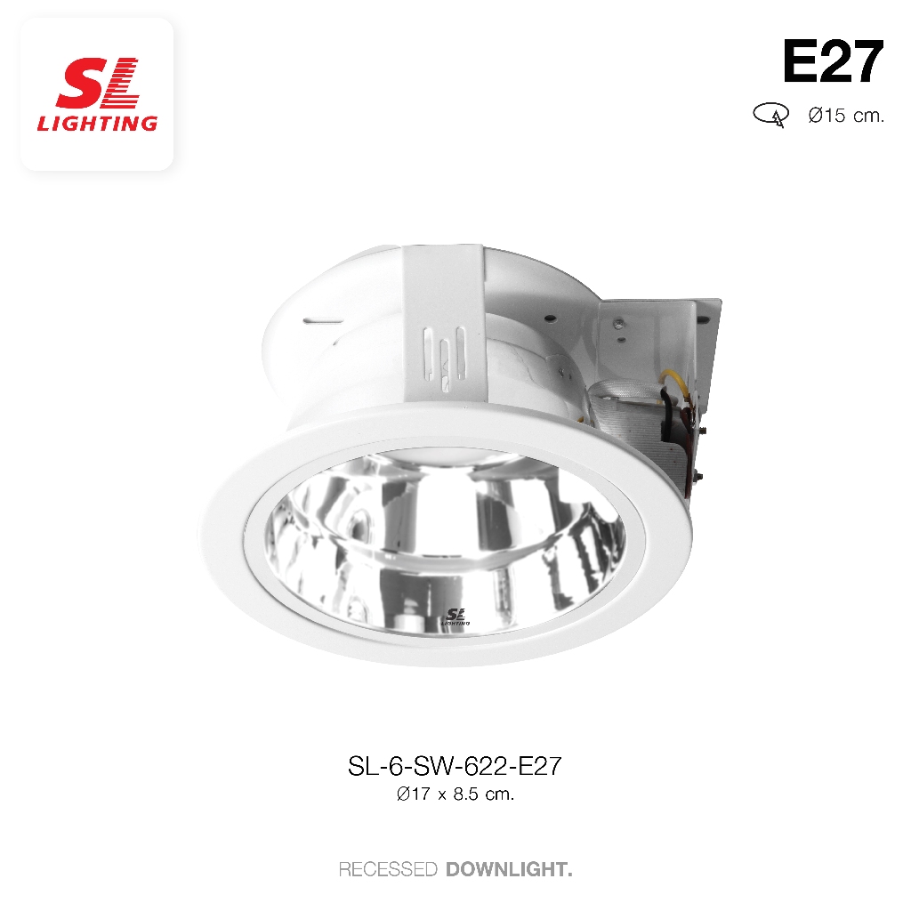 SL LIGHTING | Recessed Downlight โคมไฟดาวน์ไลท์ฝังฝ้า ขั้วE27 ทรงกลม ...