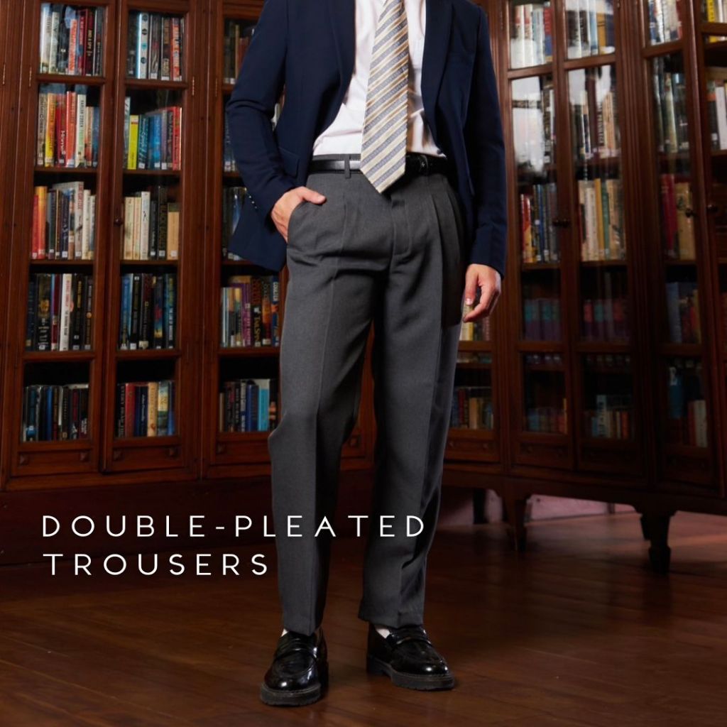 0040~regular fit double pleat trousers main image 0