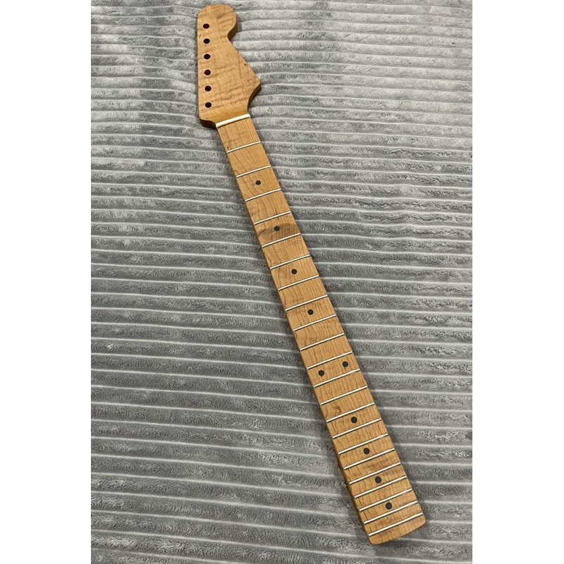 Manico Per Chitarra Elettrica Fai-da-te In Acero Fiammato Tostato, 22 Tasti, Per Fender Tele, Acciaio Inox, Finitura Lucida