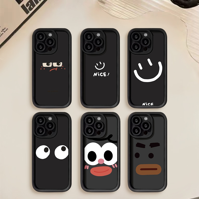 น่ารักยิ้มแสดงออกตลกเคสอ่อนสำหรับ Redmi 13C 12 10 9A A1 9C 9T 10C 9 10A ...