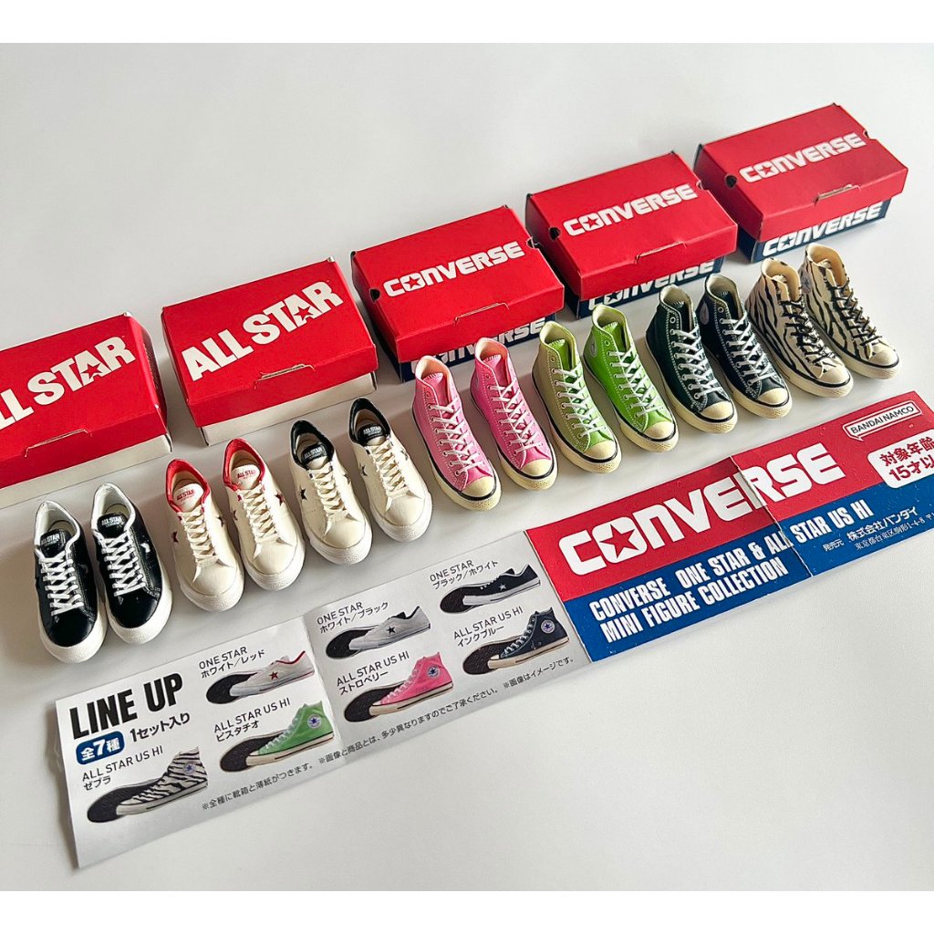 (ยกชุดพร้อมส่ง) กาชาปองรองเท้าคอนเวิร์สจิ๋ว Gashapon Bandai CONVERSE ...