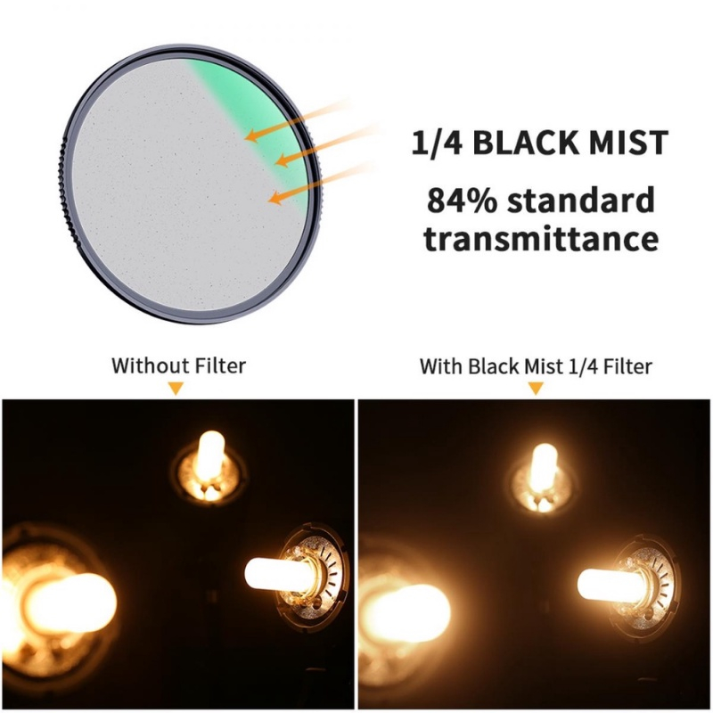 K&F Nano-X Black Mist Diffusion 1/4, 1/8 Special Effects Soft Filter ...