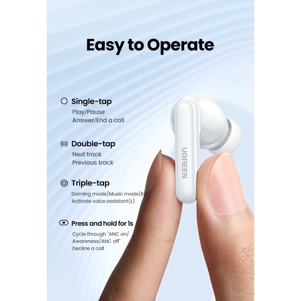 UGREEN HiTune T3 Pro รุ่น 35725 หูฟังไร้สาย  ตัดเสียงรบกวน (ANC) บลูทูธ 5.4 สำหรับออกกำลังกาย ฟังเพลง ดูหนัง