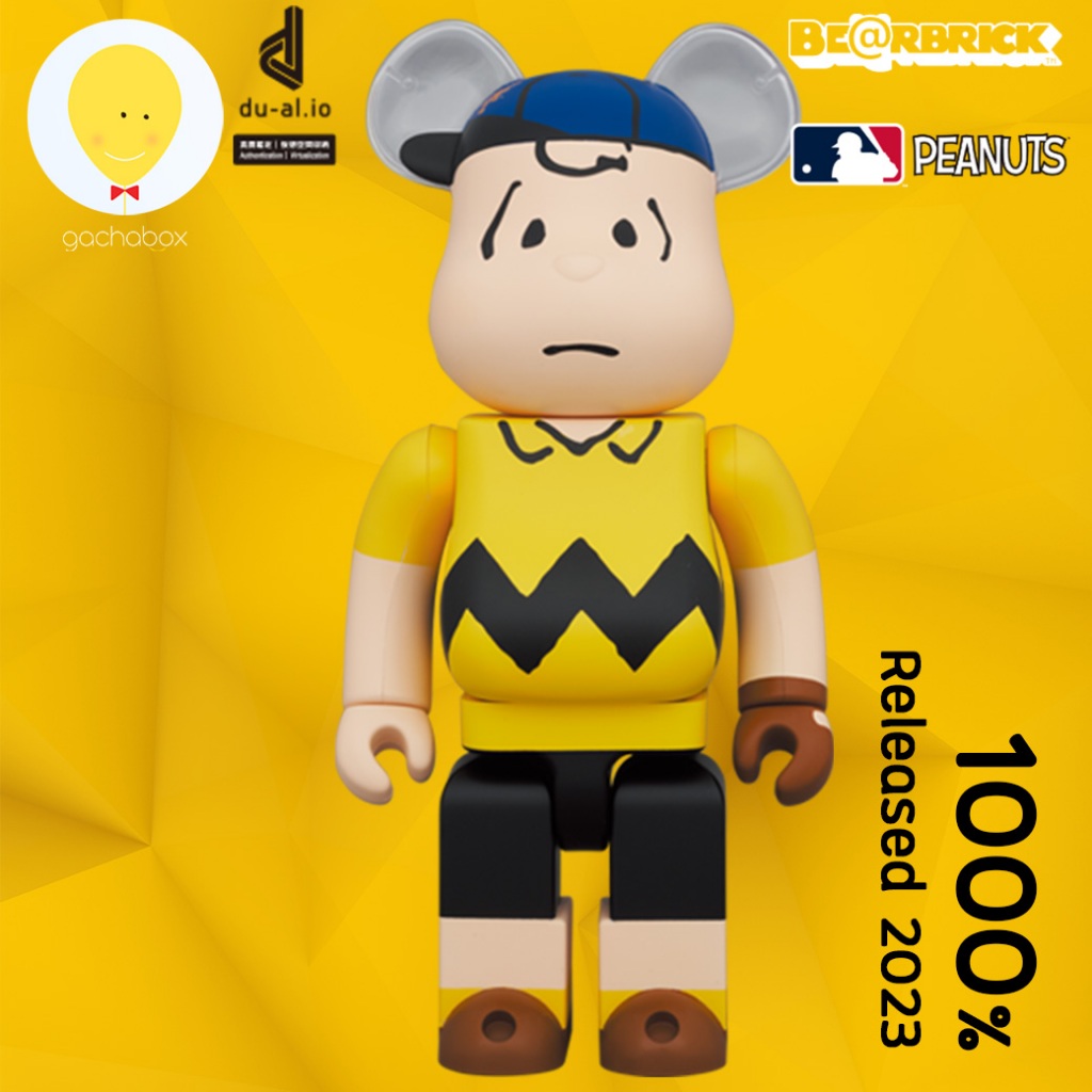 gachabox Bearbrick MLB × PEANUTS Charlie Brown (NEW YORK