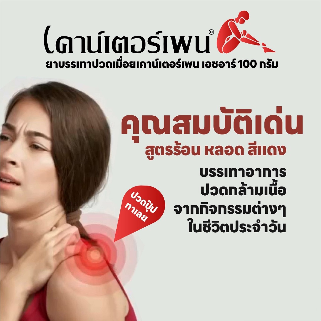 Counter pain HR 100g เคาน์เตอร์ เพน เอชอาร์ 100กรัม บรรเทาอาการปวด ...