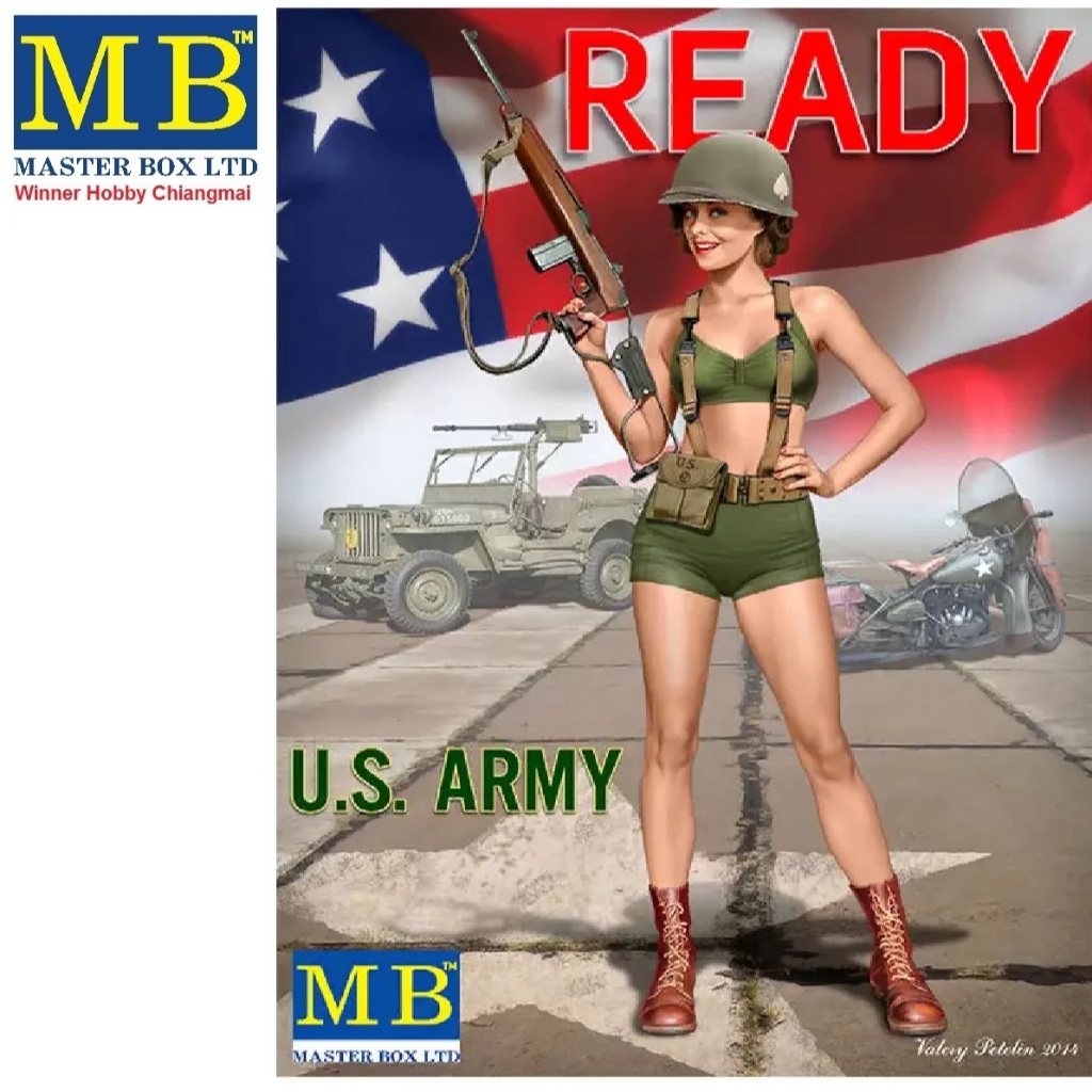 Master Box Mb24017 Kit Di Statuette Pin-up Series 'A Short Stop' N.3, 1/24, Seconda Guerra Mondiale