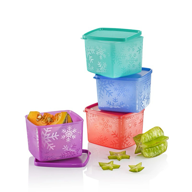 Tupperware รุ่น Snowflake Medium Square Round 800ml | Shopee Thailand