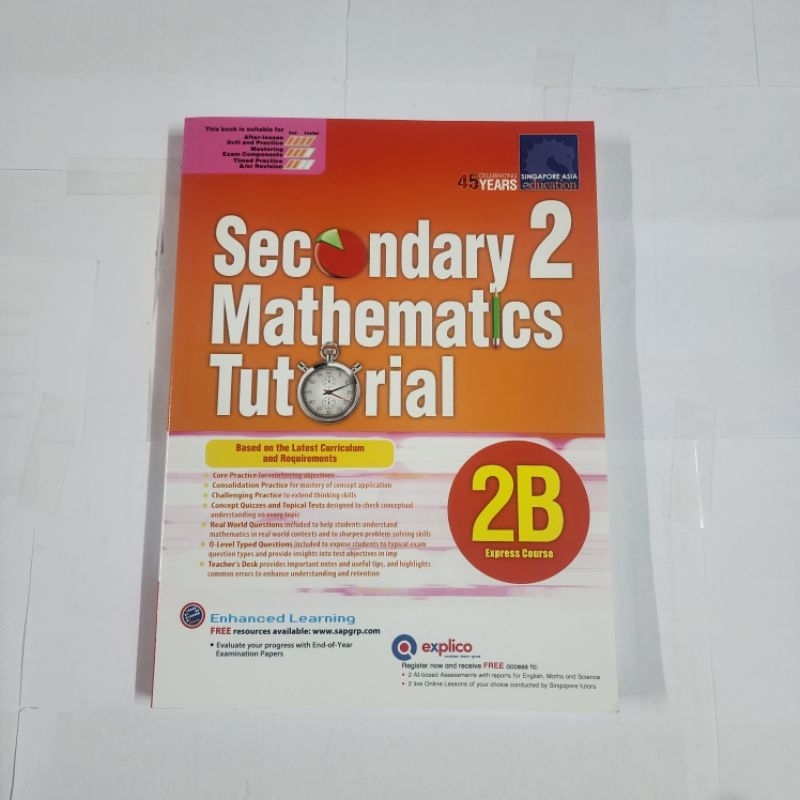 หนังสือสิงคโปร์ Mathematics Tutorial 2B (ภาษาอังกฤษ) | Shopee Thailand