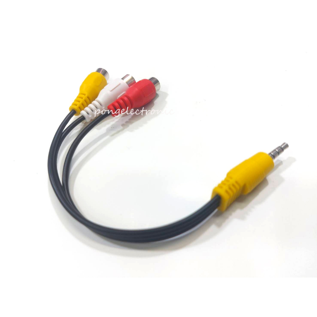 สาย1ออก3สายAVสายสัญญาณภาพและเสียง Stereo Cable 3.5mm.to av Female ...