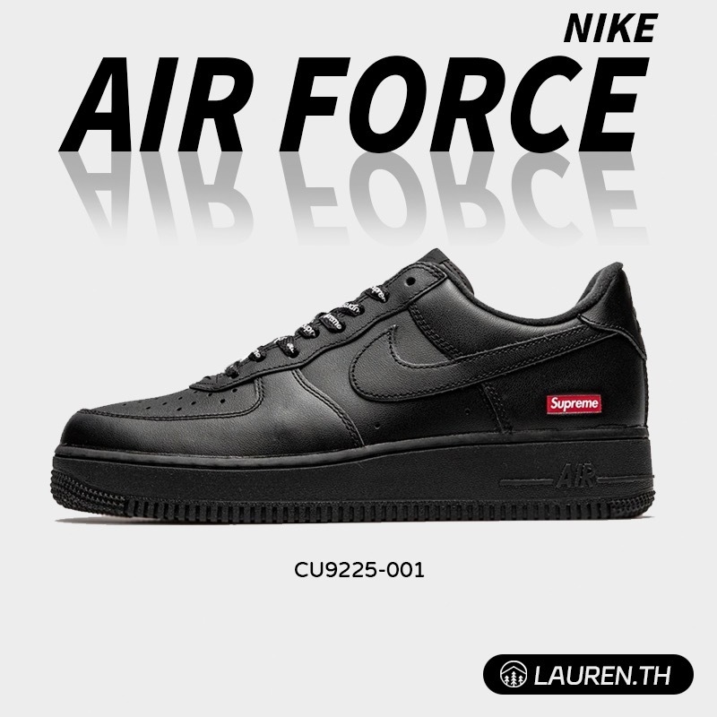 รองเท้าผ้าใบ Supreme x Nike Air Force 1 box logo รุ่นชาย และหญิง black ...
