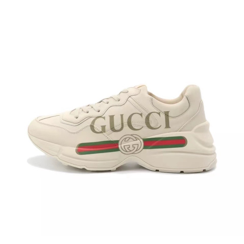 พร้อมส่ง> Gucci Rhyton Collection Gucci รองเท้าผ้าใบแพลตฟอร์ม หนัง ลาย ...