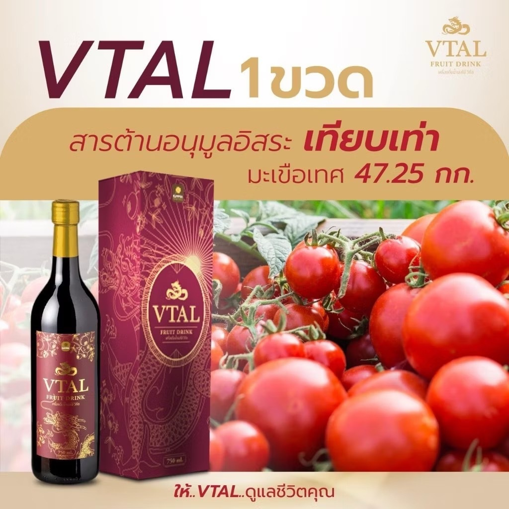 VTAL วีทัล เครื่องดื่มน้ำผลไม้ สารสกัดเบอร์รี่เข้มข้น เพื่อสุขภาพ 750 ...