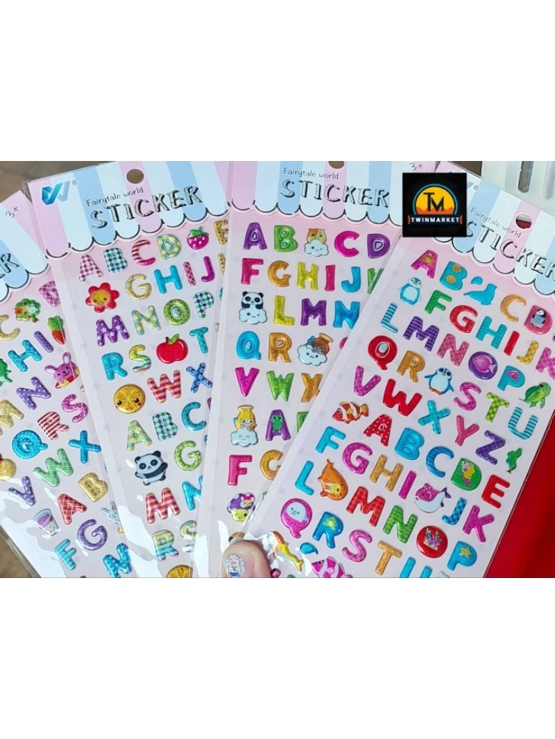 สติกเกอร์ ABC ตัวอักษร พยัญชนะ สติกเกอร์ตัวนูน ลวดลายและสีสันสดใส ...