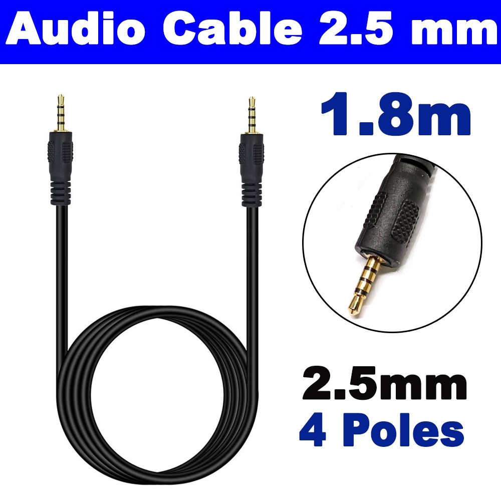 สาย Audio Video Cable Jack 2.5mm To 2.5mm Male to Male ( 4 Pole 2.5mm ...