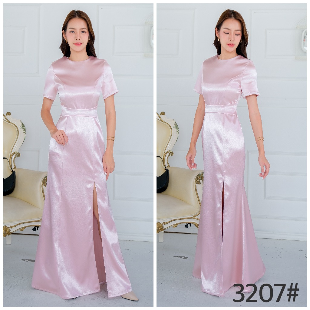 FN3207 ราตรียาวผ่าหน้า ชุดเดรสเพื่อนเจ้าสาว เนื้อผ้าหรูหรา LUXURY707 มุมมองที่ 3