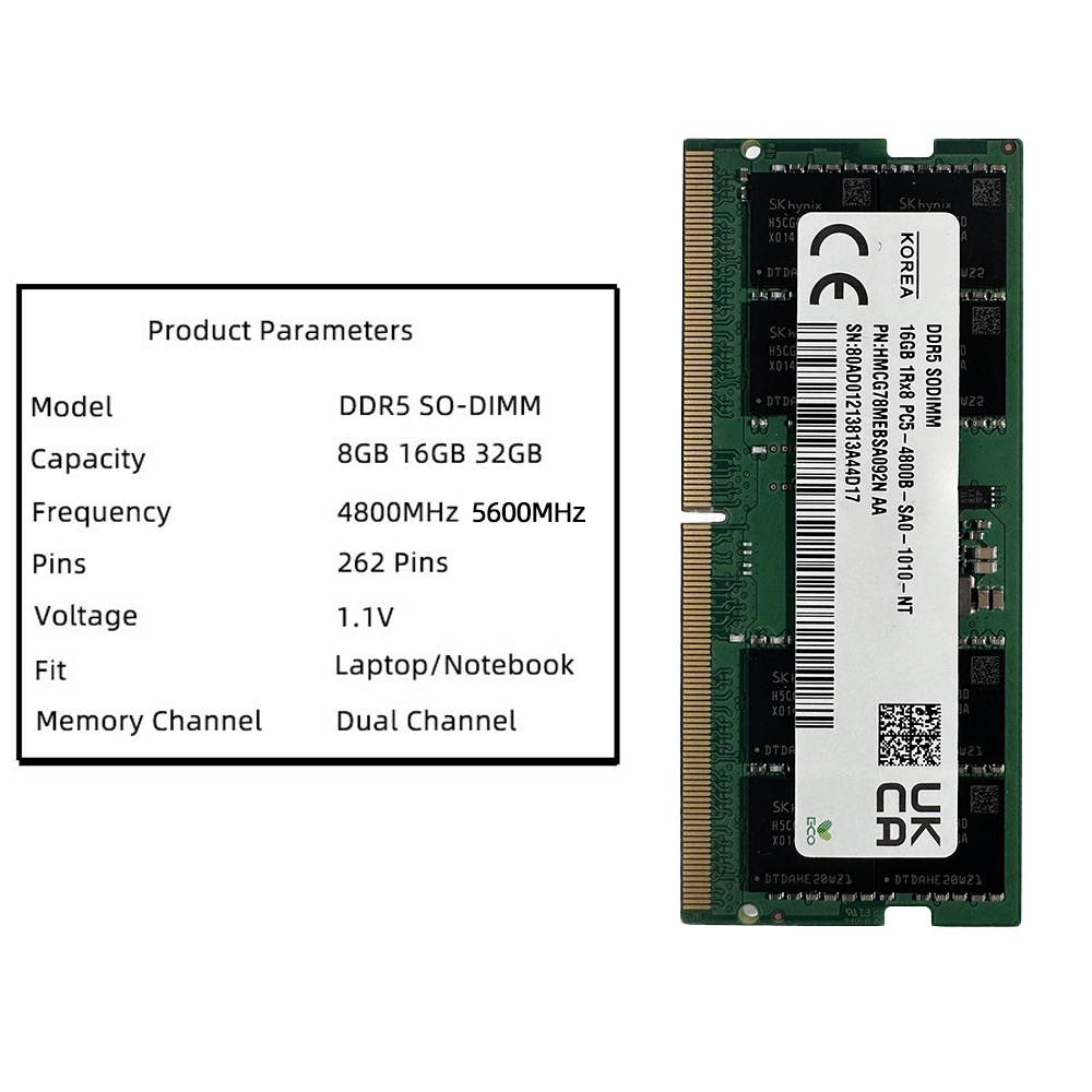 จัดส่งในพื้นที่-notebook-ram-ddr5-sk-hynix-8gb-16gb-4800mhz-so-dimm-262pin-for-laptop-notebook-computer-memor