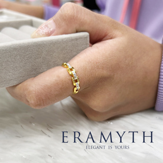 Eramyth jewelry: แหวน ดีไซน์ โซ่ ฝังเพชรสวิสCZ (Silver 925) รัหส SI-0256-R01 พร้อมส่ง