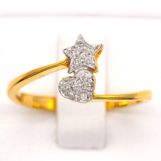 แหวนหัวใจ ❤️ ดาว ⭐️ แหวนเพชร แหวนทองเพชรแท้ ทองแท้ 37.5% (9K) ME794