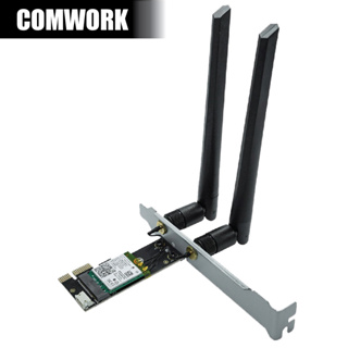 การ์ด WIFI 6E &amp; BLUETOOTH 5.3 รุ่น AX5400Mbps INTEL AX210 PCIe X1 WIRELESS CONTROLLER NETWORKING CARD COMWORK